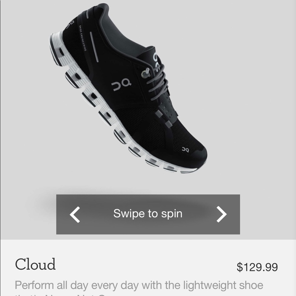 On Cloud lightweight shoe